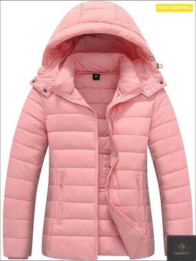 Quilted Puffer Jacket Waterproof Winter Coat Lightweight Hooded Chic